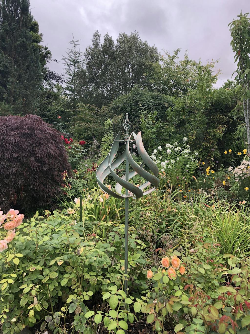 Roseland verdigris garden wind sculpture spinner – Marissa's Garden & Gift