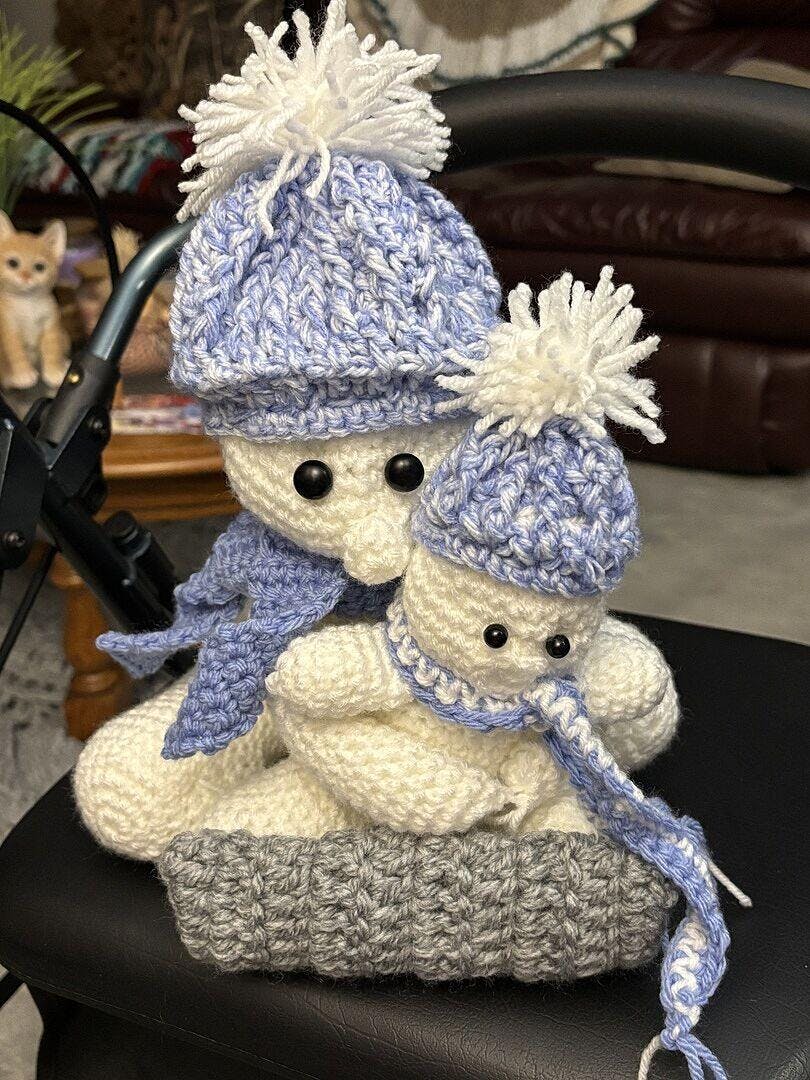 Sledding Snowmen Crochet Kit – Mary Maxim