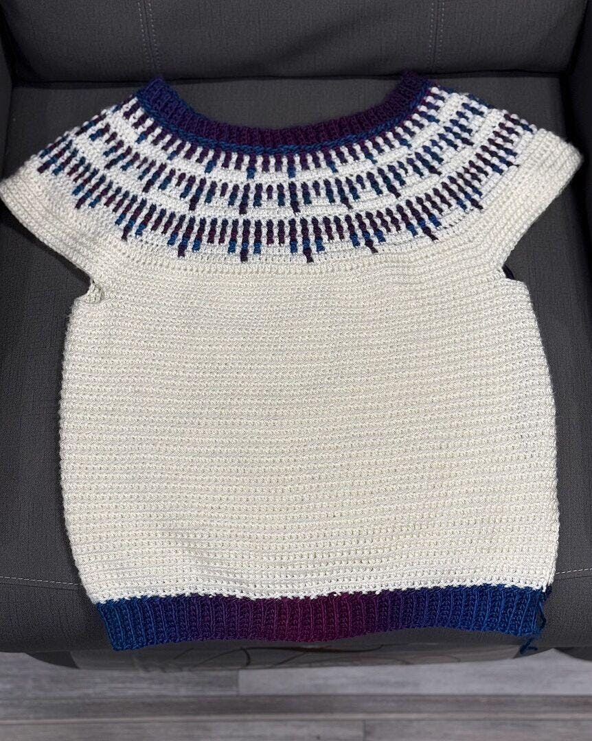 Mosaic Ridge Crochet Pullover – Mary Maxim