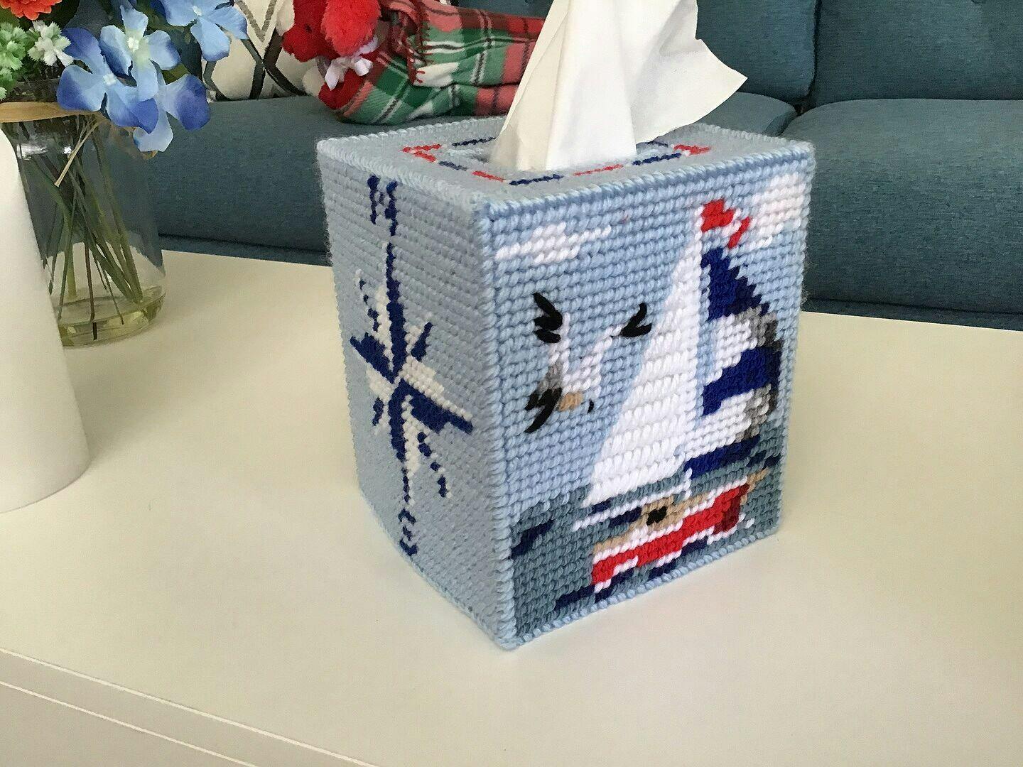 Set Sail Tissue Box Cover Plastic Canvas Kit – Mary Maxim