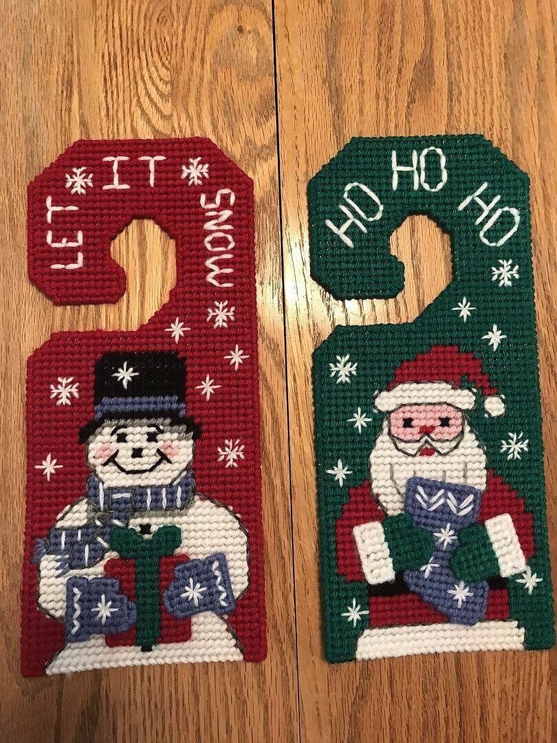 Santa/Snowman Plastic Canvas Door Hangers – Mary Maxim