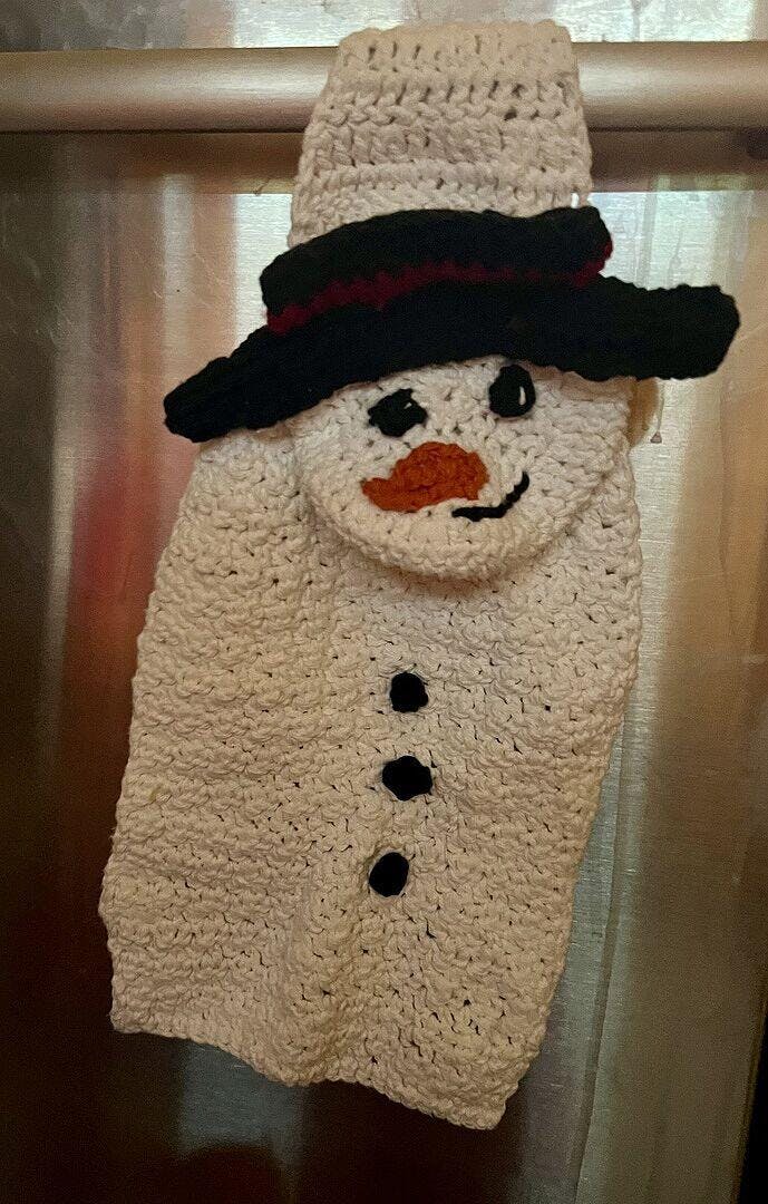 Snowman Crochet Towel – Mary Maxim