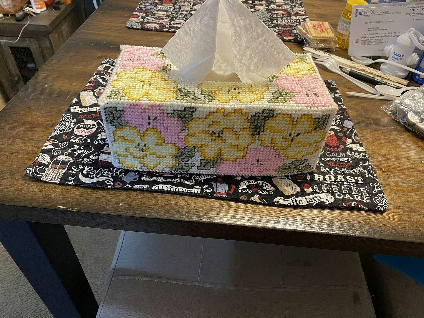 Rose Garden Tissue Box Plastic Canvas Kit – Mary Maxim