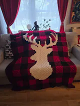 Plaid Stag Blanket
