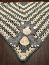 Sage Triceratop Baby Blanket & Hat Set