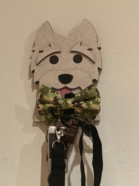 West Highland White Terrier Gancho de madera