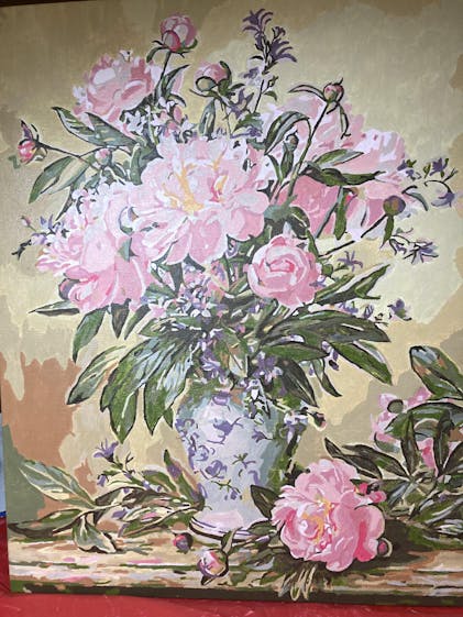 Peonies in Vase  Paint-by-Number Kit for Adults — Elle Crée (she creates)