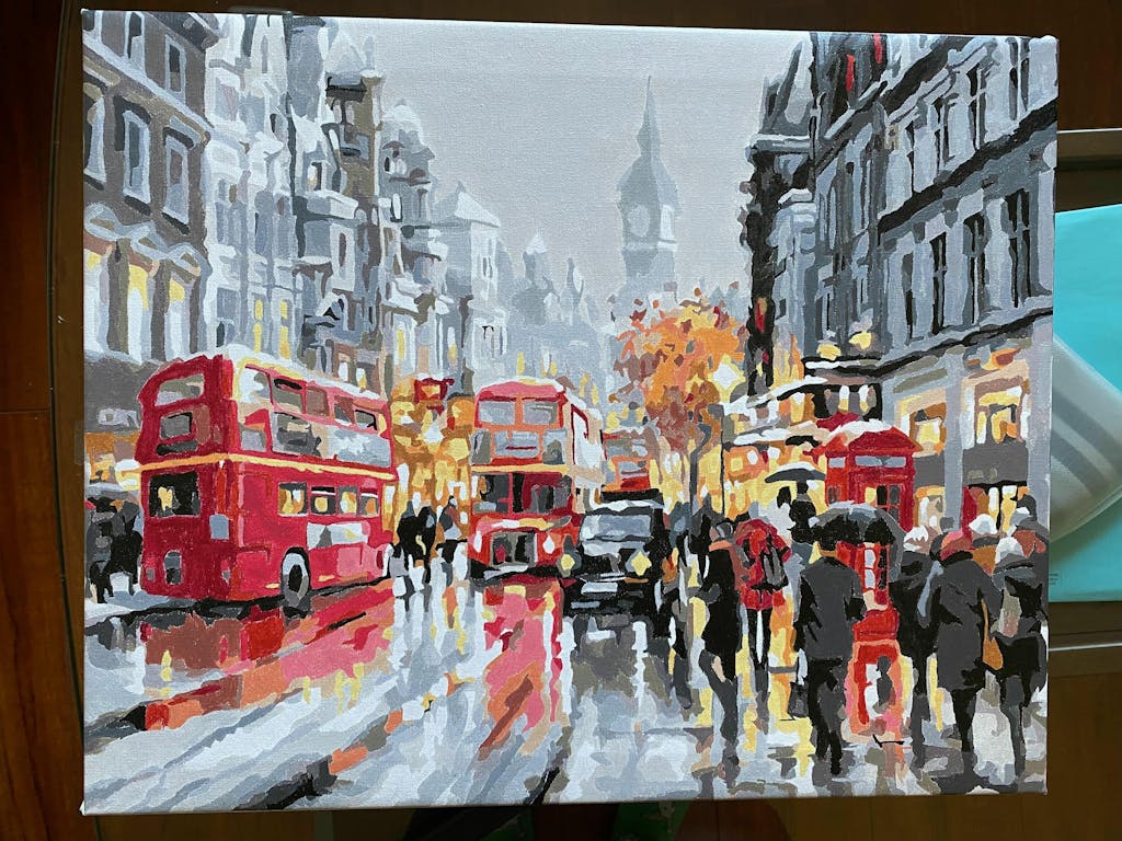 Masterpiece By Numbers, Painting On Canvas - 'London In The Rain'