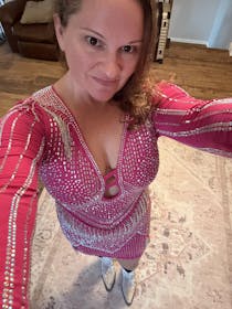 *Pre-Order* Bandit Rhinestone Fringe Dress -Fuchsia