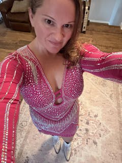 *Pre-Order* Bandit Rhinestone Fringe Dress -Fuchsia