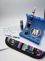 Stratified Fountain Pen with Pewter Finial: B1