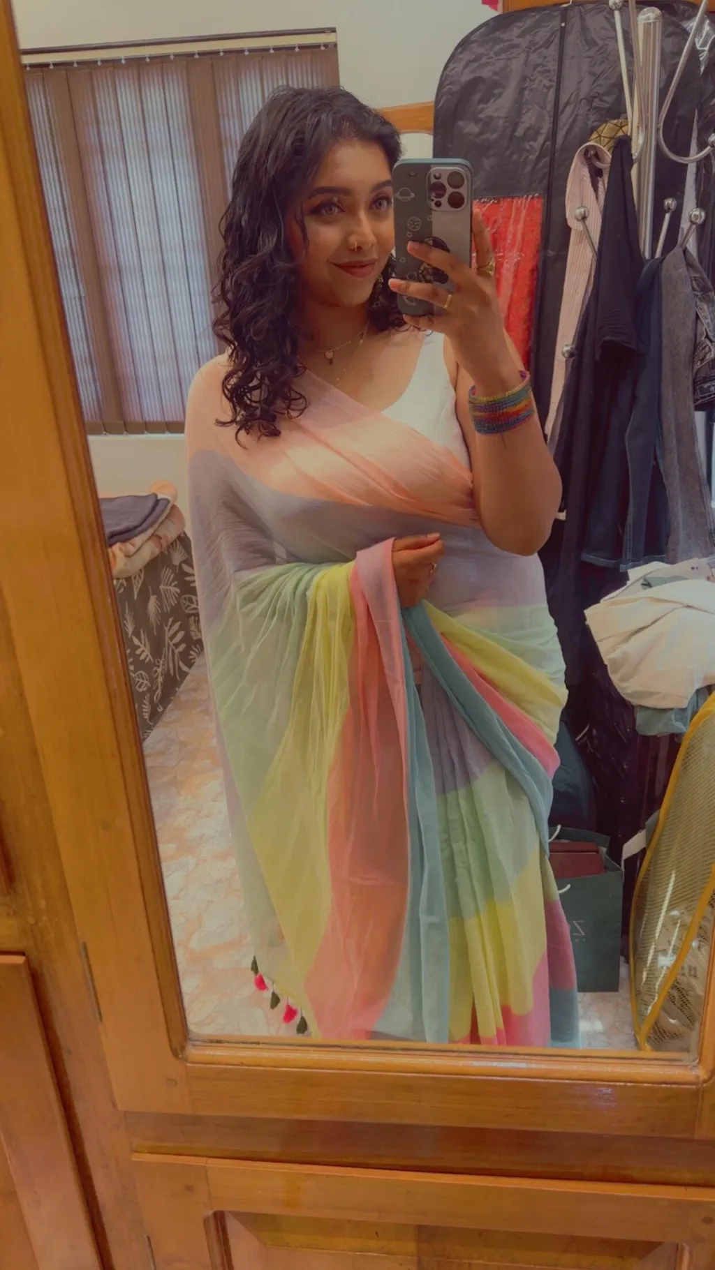 Saturday - Multicolour Striped Mulmul Cotton Saree