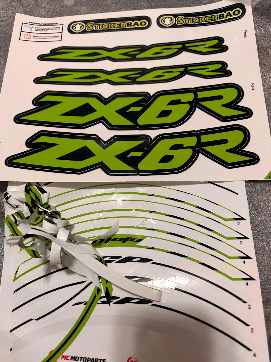 Kawasaki ZX6R Ninja ZX636 GP Rim Stickers | MC Motoparts