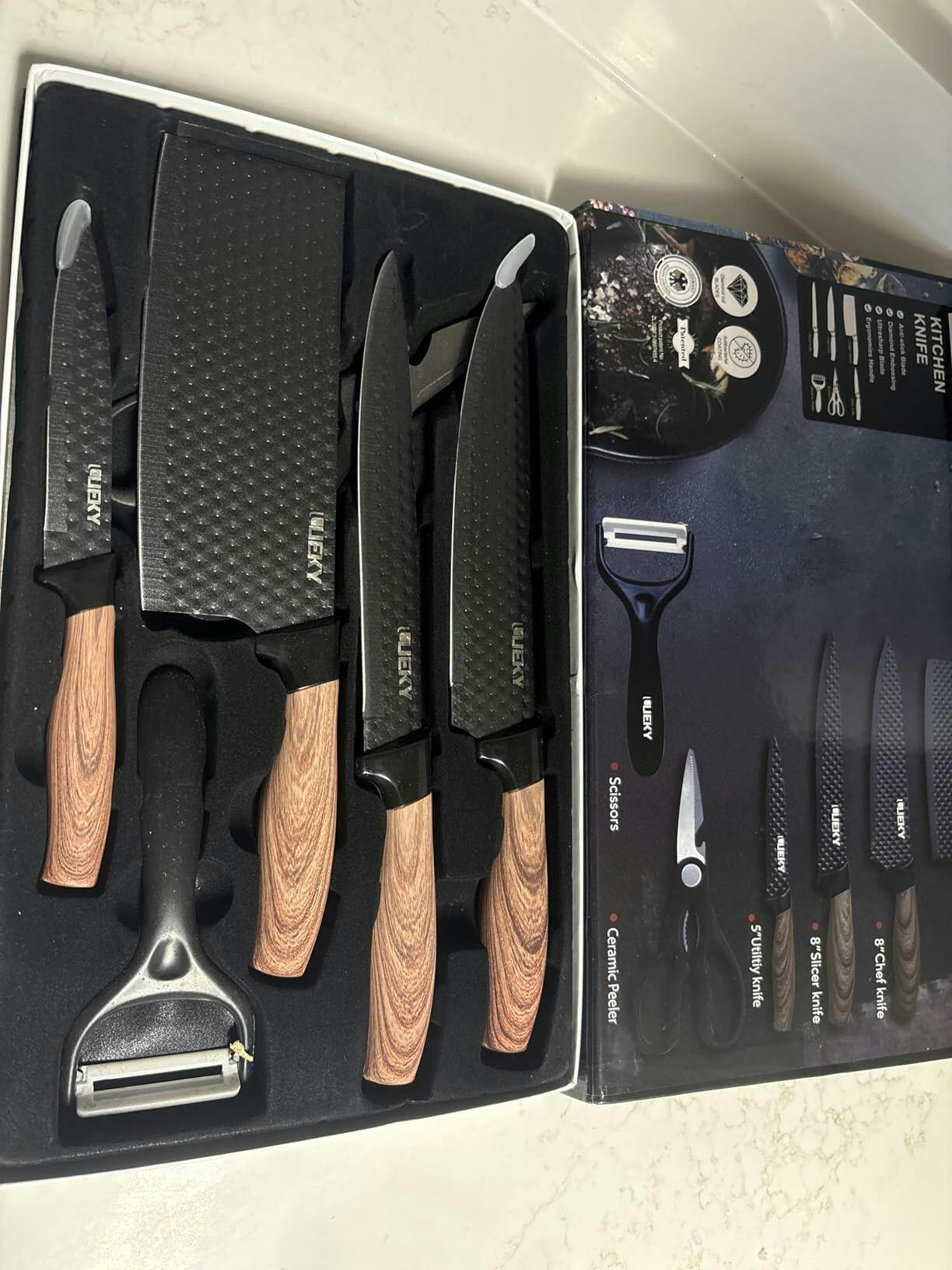 6-Piece High Carbon Steel Knife Set with Cleaver & Scissors – MDHAND