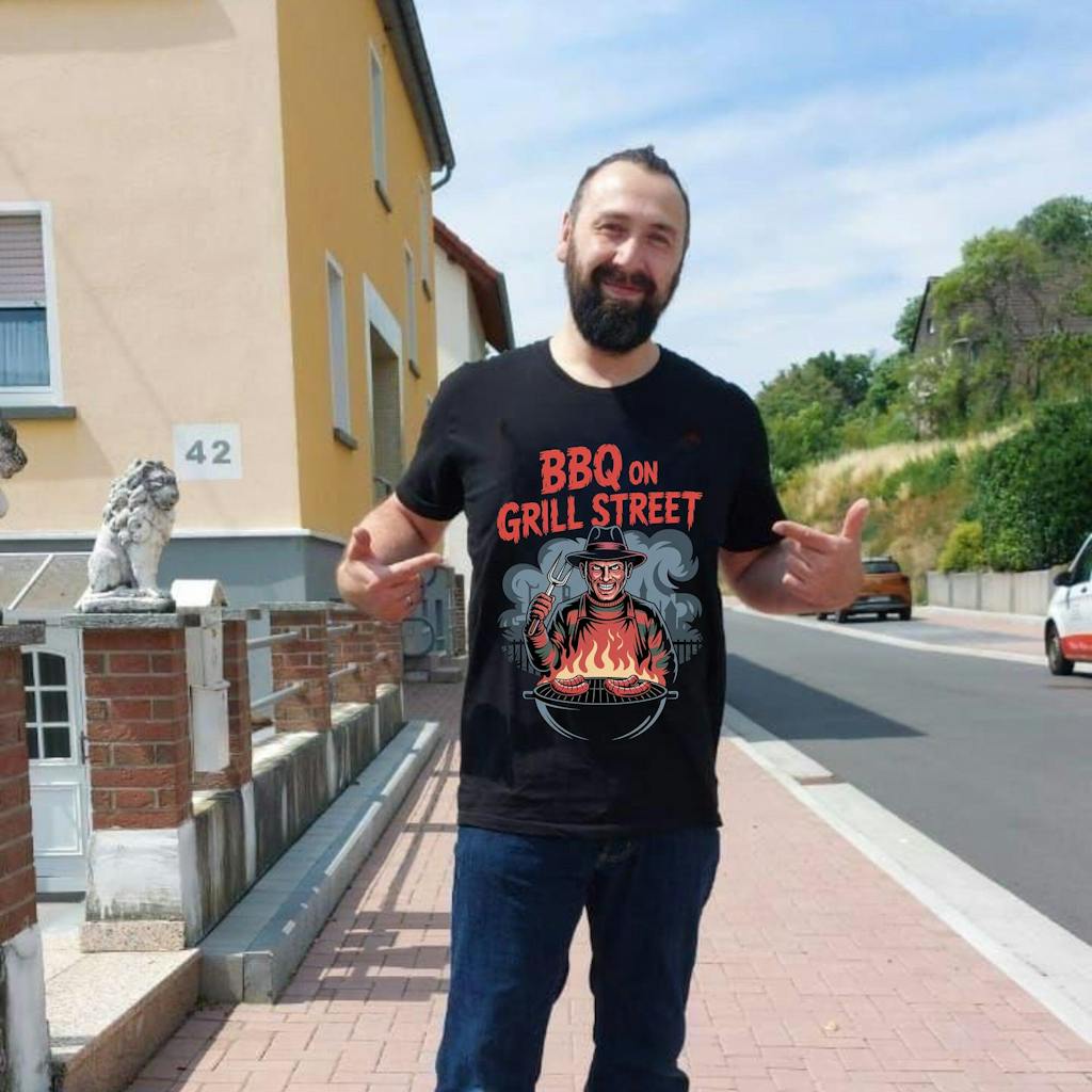 BBQ on Grill Street - HigherBlanks Premium T-Shirt