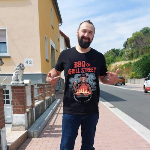 BBQ on Grill Street - HigherBlanks Premium T-Shirt