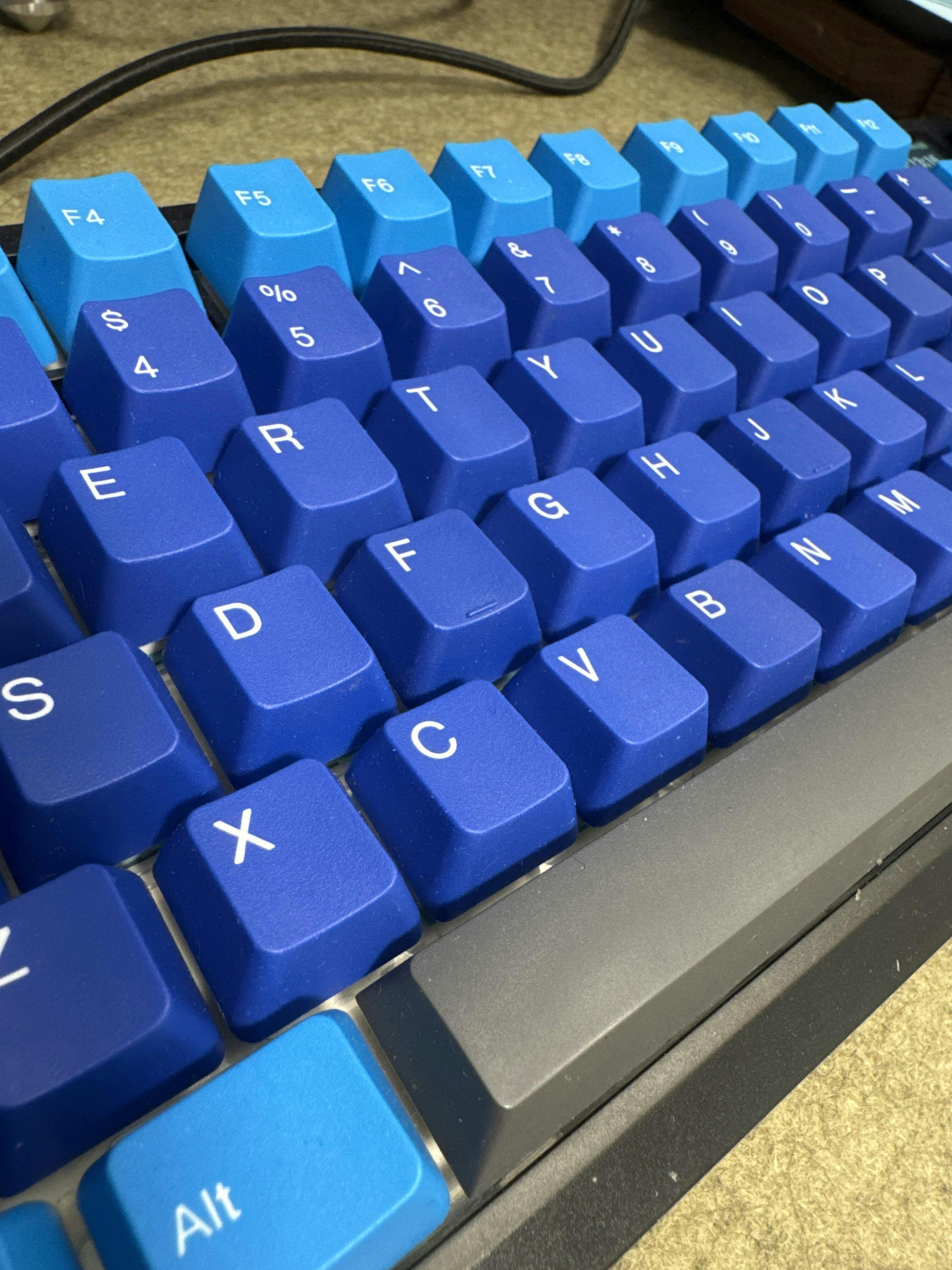 Tai-Hao Blue / Light Blue 104 Key OEM Profile Double Shot ABS Keycap S