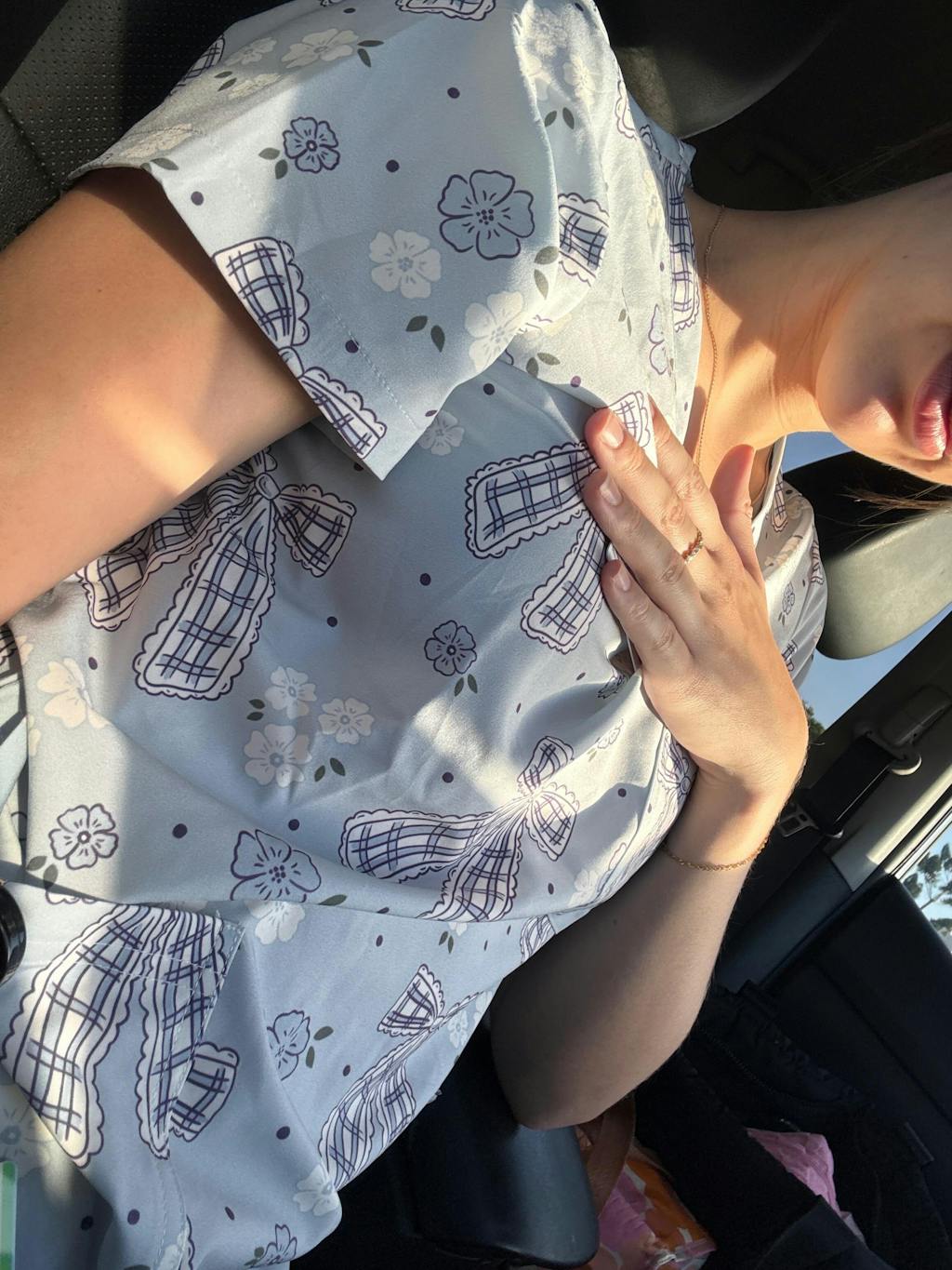 Vintage Ribbons Scrub Top