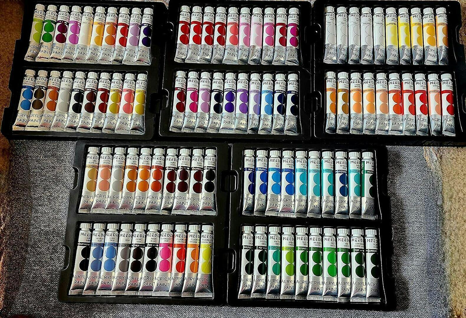 MEEDEN Acrylic Paint Set, 100 Tubes, 12 ml / 0.41 oz