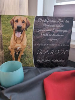 Personalisierte Gedenktafel für Hunde