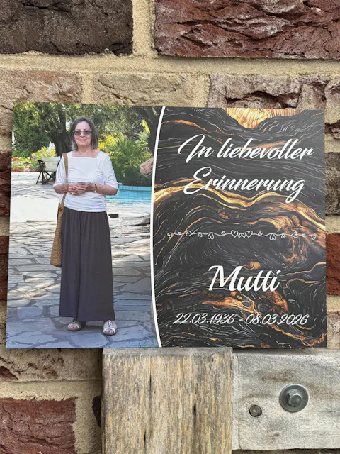 Personalisierte Gedenktafel für Menschen