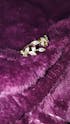 White Gold Marquise & Round Cut Cubic Zirconia Adjustable Bypass Leaf Ring
