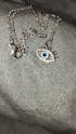 Center Eye Charm Minimal Silver Necklace