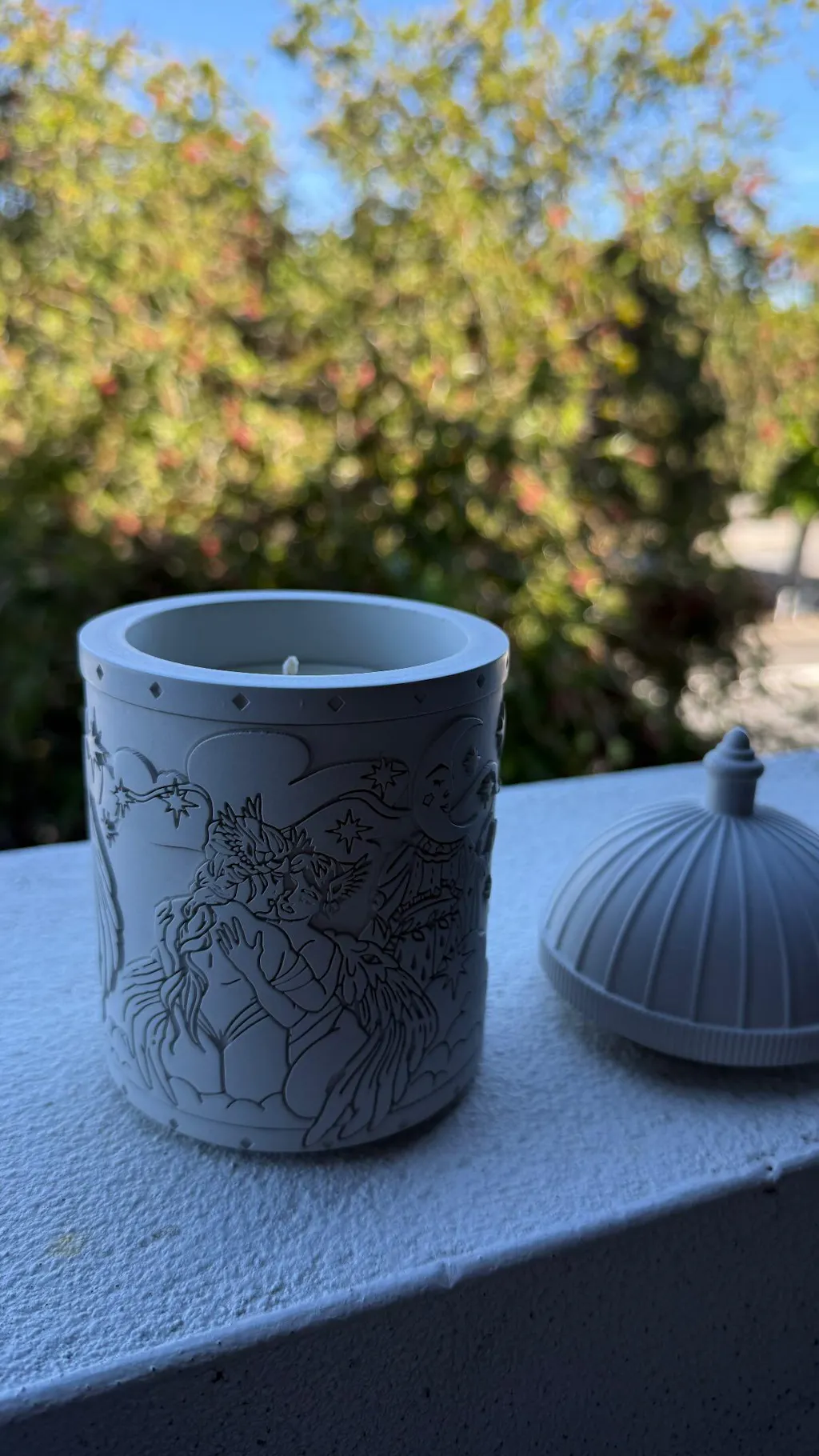 White Sappho's Angels Refillable Candle Holder