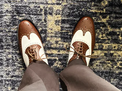 1930s style Men's spectator shoe - Dark Brown / Off-White