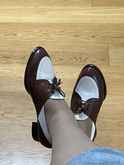 1940s Two-tone Spectator shoes - Brown And Off-White - Grace – memery
