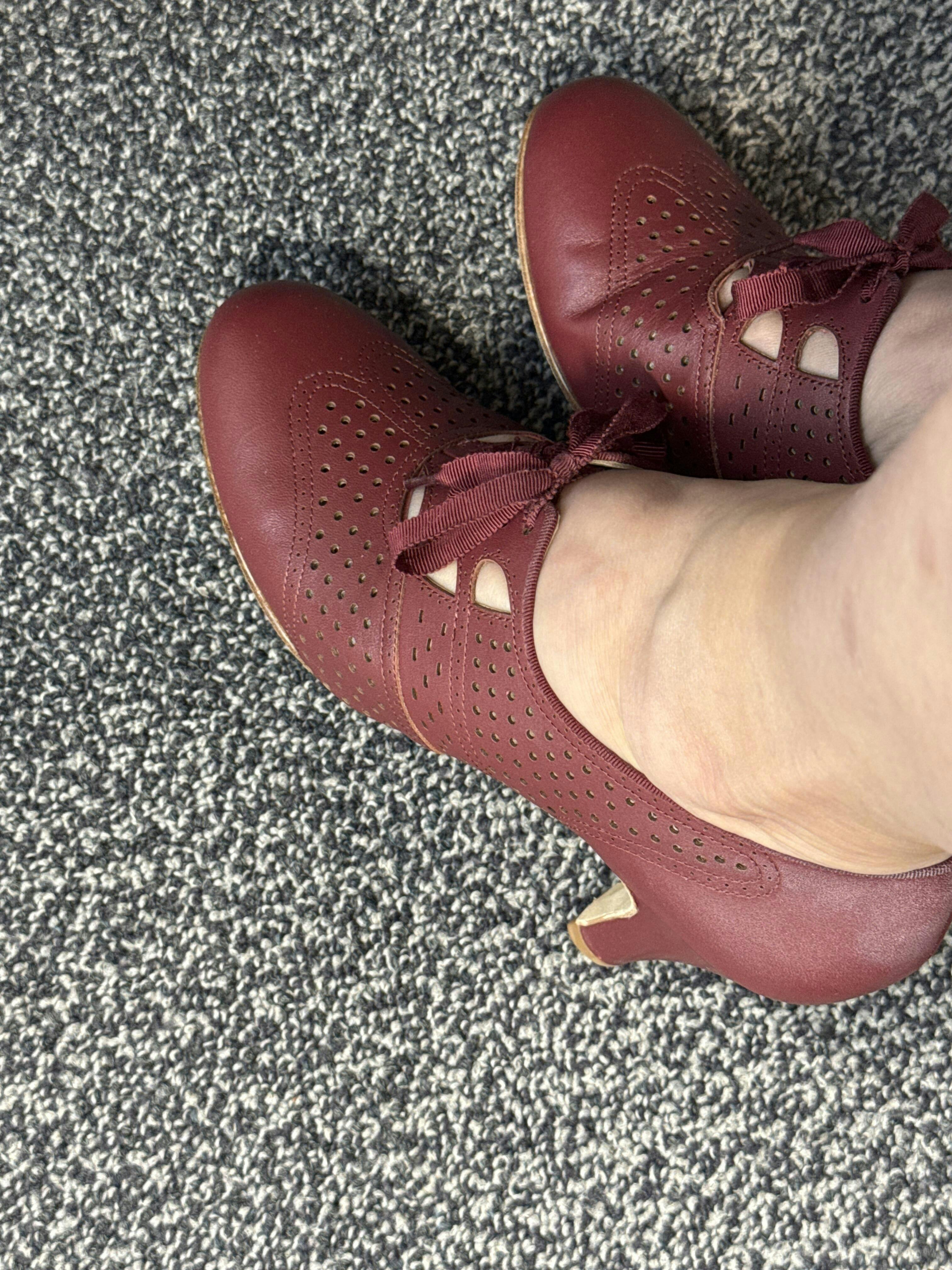 30s inspired every day vintage shoes, cognac brown – memery