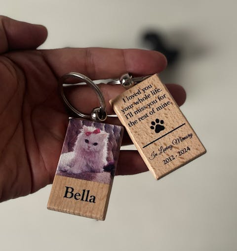 Matching Wooden Keychain- I Loved You Your Whole Life, I'll Miss You For The Rest of Mine - Wooden Keychain