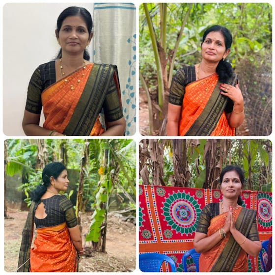 Just arrived ✈️    Semi Raw Silk Saree | Marigold Flower + Charcoal 