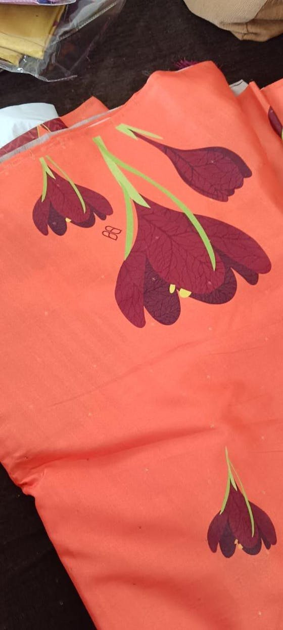 Air Tussar Saree With Flower Motif | Tango+Scarlet