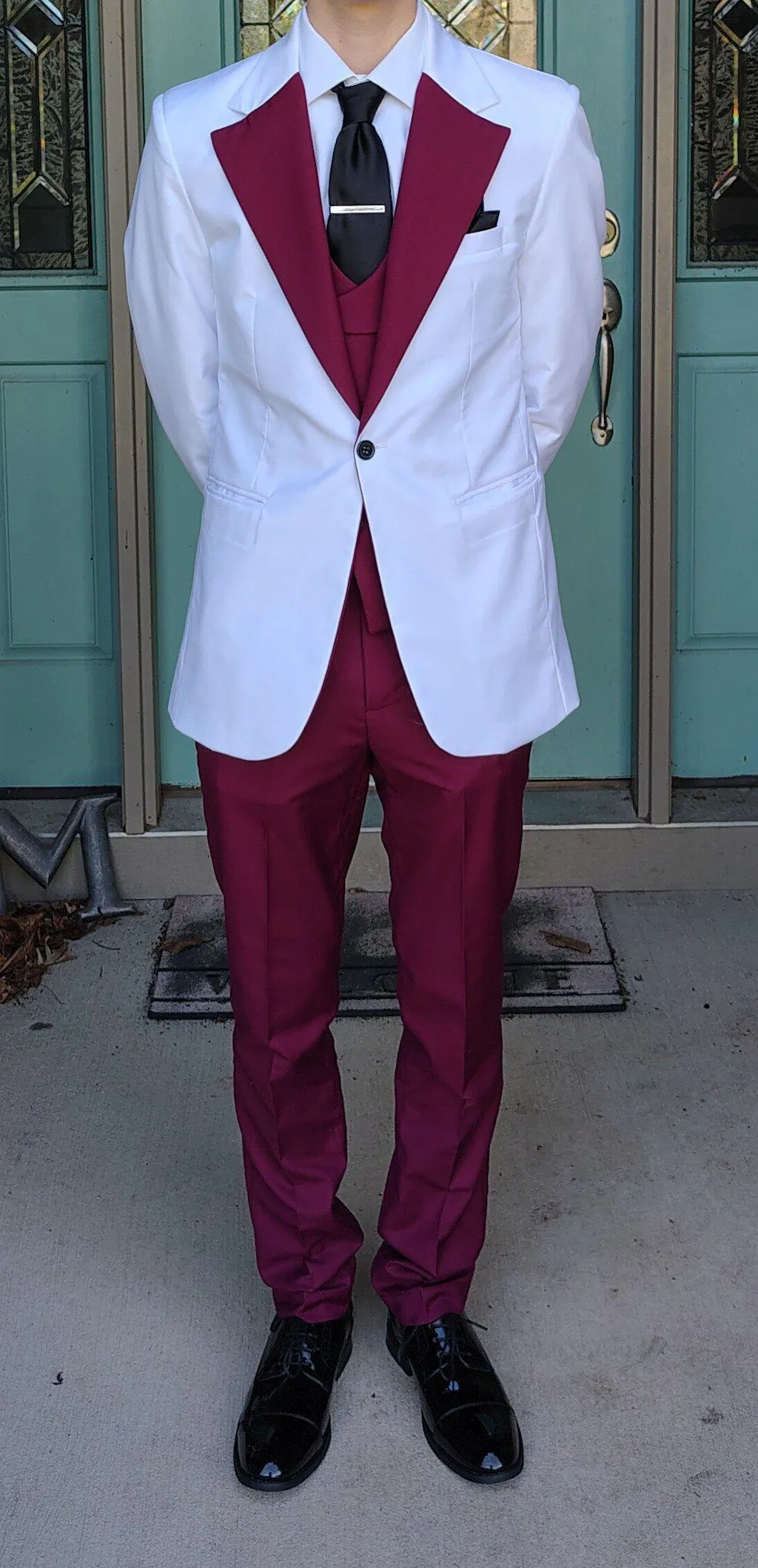 Menseventwear Formal Men's Suits Slim Fit 3 Pieces Notch Lapel Tuxedos (White Blazer+Vest+ Pant)