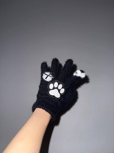 Cute cat paw thin gloves