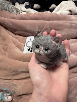 Furry Kittens Cats Keychains Animal Handmade Squishy Fidget Toy