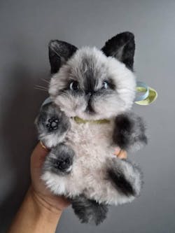 Handmade Chenille Stem Fluffy Kitty Cats Keychains Bag Ornaments | Animal Figurines