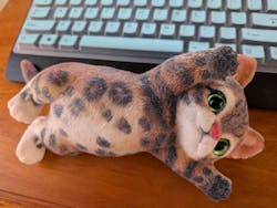 Soft Taba Furry Laying Playful Bengal Kitty Cat Handmade Squishy Fidget Toy