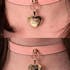 Blush Pink Leather Amare Day Collar with Custom Engraved Rose Gold Love Heart Pendant – 'Good girl'