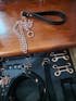 Black 75CM - 30 OR 100CM / 40" Leather Leash with Rose Gold Chain