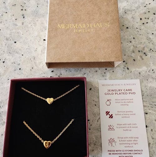 MINI INITIAL HEART BEAD NECKLACE