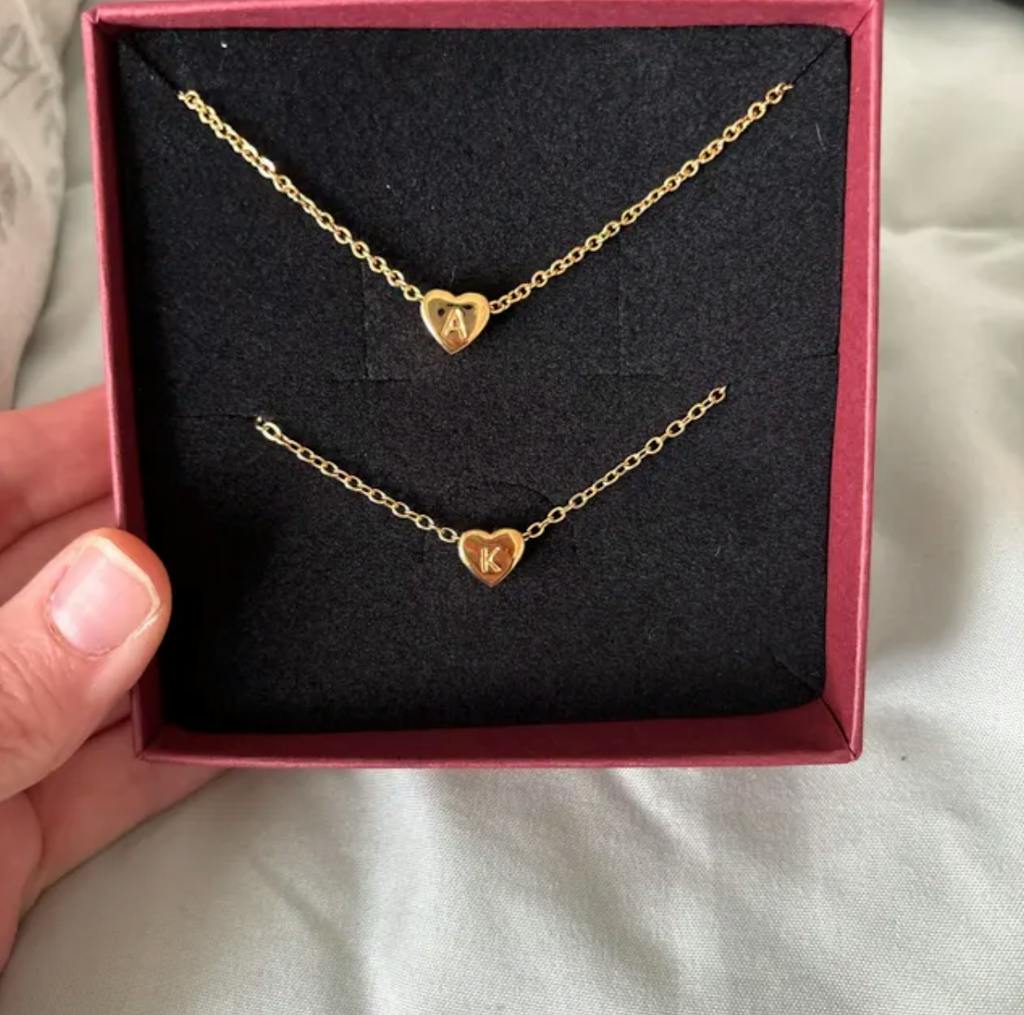 MINI INITIAL HEART BEAD NECKLACE