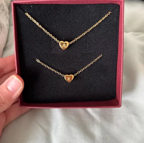 MINI INITIAL HEART BEAD NECKLACE