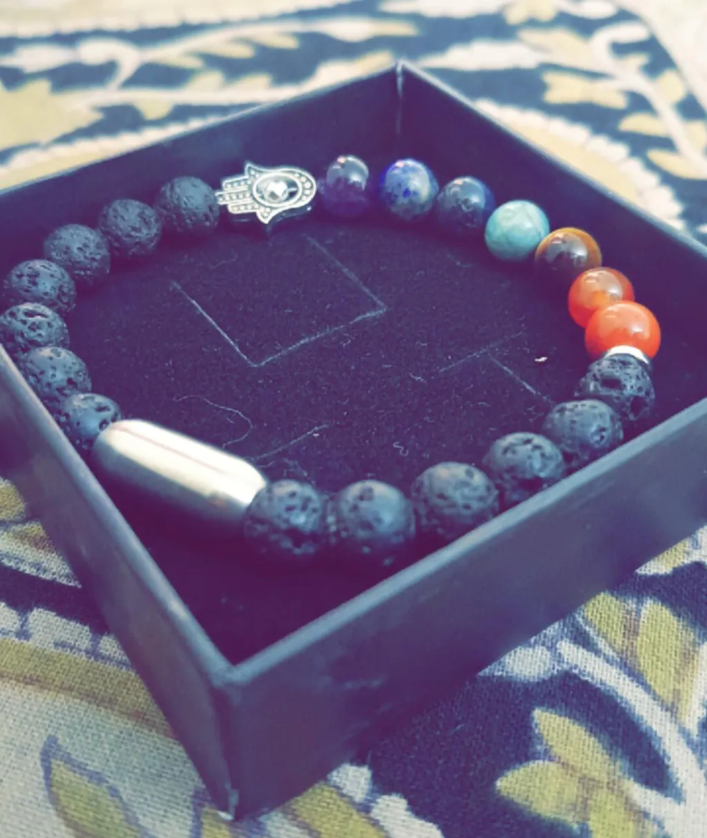Lava Stone Hamsa Bracelet main image 1