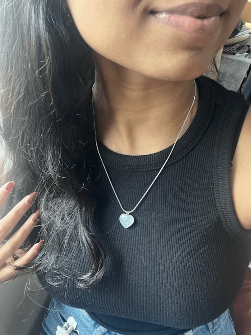 Calming Moonstone Natural Stone Heart Necklace