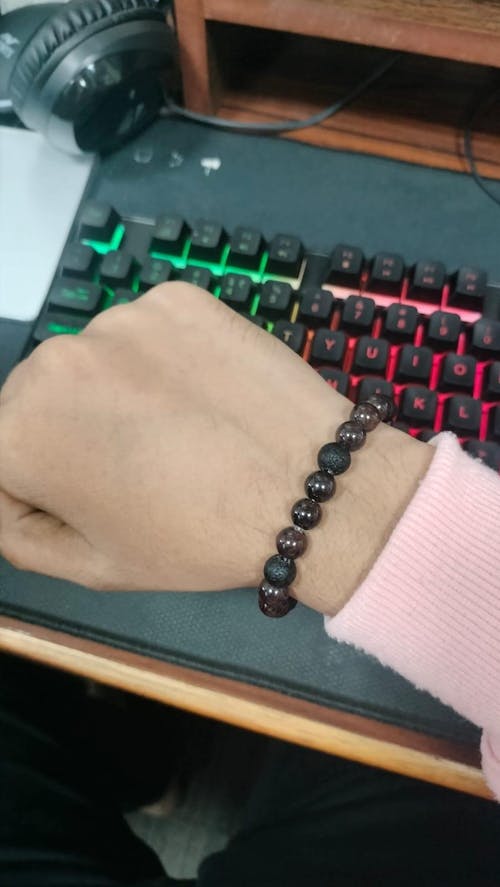 Sacred Saffordite & Garnet Natural Stone Bracelet With MagSnap2