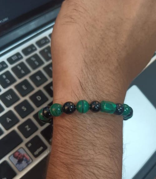 Aegon Obsidian & Malachite Natural Stone Bracelet With MagSnap2