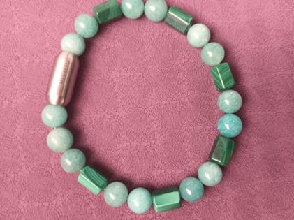 Elysia Amazonite & Malachite Natural Stone Bracelet with Magsnap2