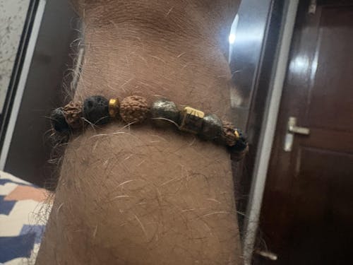 Spiritual Rudraksh Pyrite Trishul Bracelet